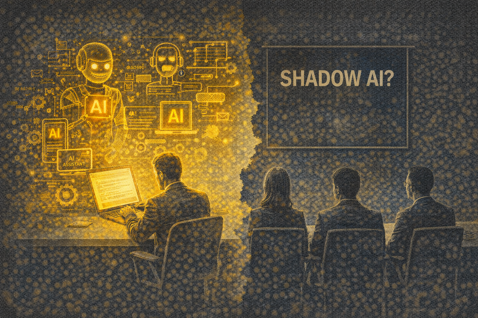 Imagen editorial para el post: Shadow AI no es un problema de rebeldia: es una señal de que el negocio ya va por delante