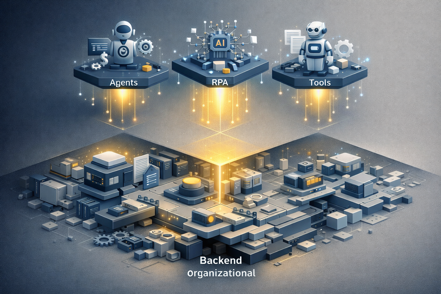 Imagen editorial para el post: El mercado esta obsesionado con agentes. La empresa todavia no ha resuelto su backend organizacional